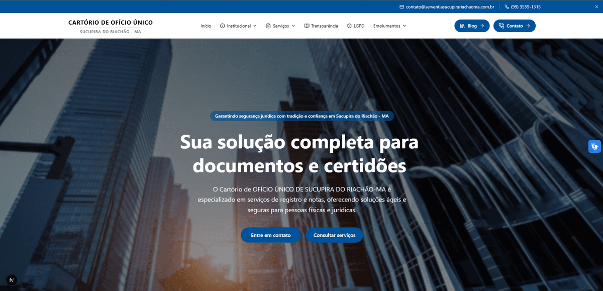 Sites Institucionais para Cartórios
